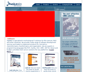 quilliet.net: AgileBio - Software solutions for the lab management and optimization
AgileBio is a team solution provider: Collaborative and Intranet software creator for biotech players. Offers unique lab management solutions (LIMS)...