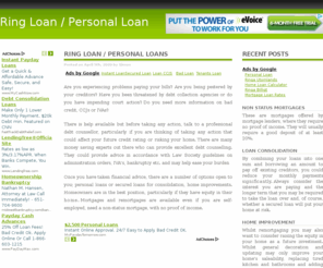 ringaloan.co.uk: Ring Loan / Personal Loan
Are you experiencing problems paying your bills? Are you being pestered by your creditors? Have you been threatened by debt collection agencies or do you have impending court action?  Do you need more