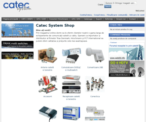 catec.ro: Comercializarea echipamentelor de receptie satelit si cablu tv  - Catec System
Prin magazinul online dorim sa le oferim clientilor nostrii o gama larga de echipamente de comunicatii satelit si cablu. Speram ca importator si distribuitor al firmelor Triax Denmark, Hirschmann si PCT International sa putem oferii calitatea si preturile cele mai avantajoase.