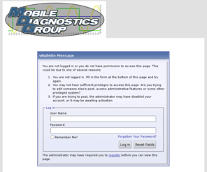 mdgroupblog.com: Mobile Diagnostics Group Member Forum
This is a discussion forum for Mobile Diagnostic Group Professionals