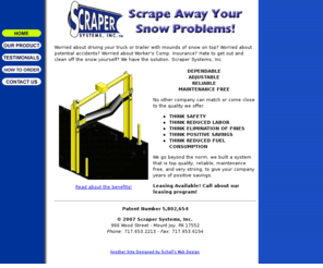 scrapersystems.com: Scraper Systems, Inc. - Snow Removal Equipment for the Trucking Industry
Scraper Systems, Inc. has created the perfect snow removal equipment for trucks, trailers and the trucking industry.