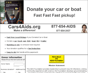 carsforaids.com: Donate Your Car or Boat for the AIDS Foundation
AIDS Foundation vehicle donation