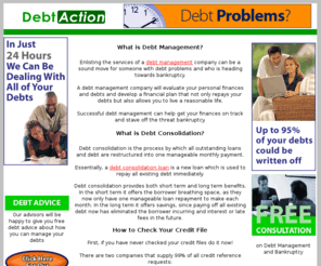 debt-action.com: Debt Action - How to Check your Credit File: Debt Management and Debt Consolidation Explained
What to expect from your creditors, dealing with debt problems, debt management advice and help.