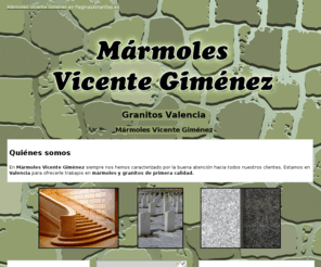 marmolesvicentegimenez.es: Granitos Valencia. Mármoles Vicente Giménez
Le ofrecemos excelente calidad en cuarzo, mármol, granito, silestone, entre otros. Llame al móvil: 655 930 440.