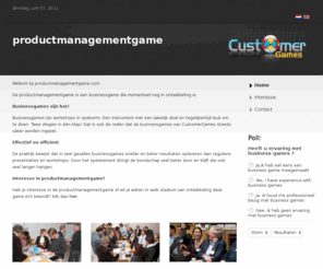 productmanagementgame.com: Interesse in de productmanagementgame?
De productmanagementgame,een instrument met een zakelijk doel en tegelijkertijd leuk om te doen