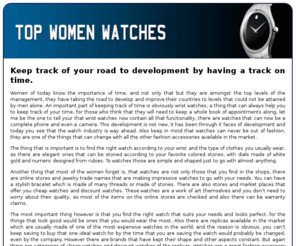 topwomenwatches.net: Watches – a fashion statement that never goes unnoticed.
We realized how the trends have changed and how the importance of watches has increased, and keeping that in view we are giving you the best quality of women watches that you will hardly find on any other site.