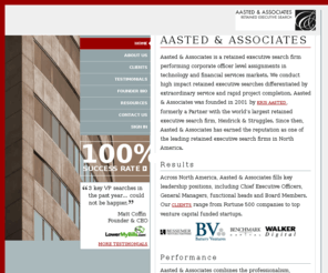 aastedassoc.com: Aasted & Associates Retained Executive Search
Aasted & Associates is a leading retained executive search firm placing key leadership positions in technology and financial services markets.