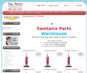 sanitairepartswarehouse.com: Sanitaire Vacuums, Bags, Belts, Brushes, Parts And Accessories
SANITAIRE vacuums, bags, belts, brushes, parts and accessories