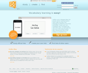 voc-box.net: Vocabulary Learning is fun | Flashcards, vocabulary learning, leitner system
Vocbox utilizes the leitner system for an effective and fun way to study flashcards