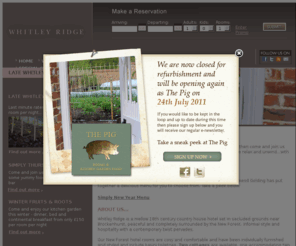 whitleyridge.com: New Forest Hotels | Whitley Ridge Hotel | Country House Hotel Brockenhurst England
Formerly a royal hunting lodge in 18th century England, Whitley Ridge Hotel is now a beautiful 20-bedroomed country house hotel in Brockenhurst. The elegant hotel and restaurant are surrounded by 14 acres of private, lush grounds in the New Forest.