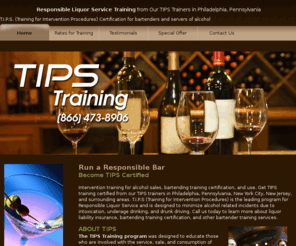 nationaltipstrainer.com: Bartending Tips Certification, TIPS Trainers | Philadelphia, PA
Intervention training for alcohol sales, service and use. Get TIPS certified from our TIPS trainers in Philadelphia, Pennsylvania and surrounding areas. 