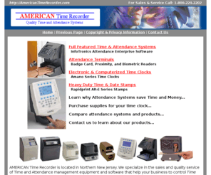 americantimerecorder.com: Time and Attendance Systems by AMERICAN Time Recorder
We sell and service a complete line of Time Clock and Attendance systems to help control Time Theft.