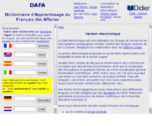 projetdafa.net: DAFA
Version électronique du Dictionnaire d'apprentissage du français des affaires