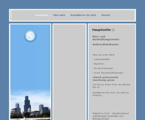 buchhaltung-augsburg.com: - Hauptseite
Büro- und Buchhaltungsservice Andrea Bickelbacher

Ich übernehme günstig, professionell, zuverlässig und schnell:
* Ihre Lohn- u. Gehaltsabrechnungen
* Ihre Baulohnabrechnungen
* Ihre lfd. Buchhaltung (nach §6 Nr. 3 u. 4 StBerG)
* sonstige Bürodienstleistungen
