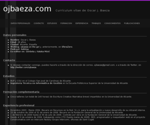 ojbaeza.com: Oscar J. Baeza | ojbaeza.com
Currículum Vítae de Oscar J. Baeza