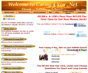 caring4you.net: Delegation, Prioritization and Infection Control for the NCLEX
Delegation strategies for the NCLEX, Prioritization for the NCLEX, Infection Control for the NCLEX, FREE resources for the NCLEX, FREE NCLEX Quizzes for the NCLEX, FREE NCLEX exams for the NCLEX, Failed the NCLEX - Help is here