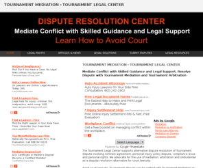 tournamentmediation.com: Tournament Mediation - Tournament Legal Center
Mediate Dispute with Skilled Guidance and Legal Support. Tournament Mediation - Tournament Arbitration. Learn about Tournament Legal Center. Find Tournament Lawyer, Tournament Mediator, Tournament Arbitrator, Tournament Paralegal, Tournament Ombudsman. 