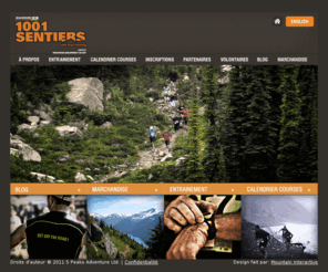 1001sentiers.ca: 1001 Sentiers Srie Trail Running:
Based in Canada, 5 Peaks Trail Running Series is the first and only race series of its kind in North America. Why run on the road, when you can run on top of the World!