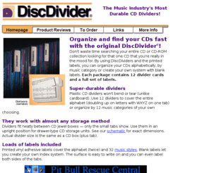 discdivider.com: DiscDividers - Organize your CD collection with tabbed plastic dividers!
Organize your CDs with Tabbed Dividers