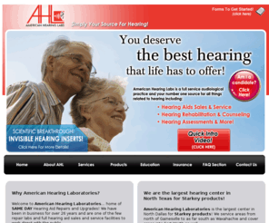 americanhearinglaboratories.com: Hearing Aids - Denton, Garland, Carrollton, Fort Worth, Keller, Tyler, Texas
American Hearing Labs is a full service audiological practice and your number one source for all things related to hearing.