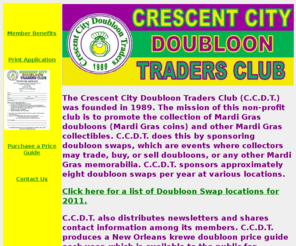 ccdtclub.com: Crescent City Doubloon Traders Club Home Page
Mardi Gras Doubloon Collecting