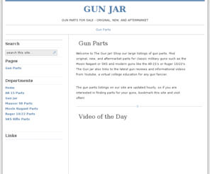 gunjar.com: Gun Parts - Gun Parts For Sale - Original, New, And Aftermarket
Gun Parts For Sale - Original, New, And Aftermarket