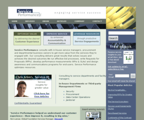 serviceperformance.com: Service Performance - engaging service success
Consulting for facility and property managers to get more value and better service from outsourced and in-house services