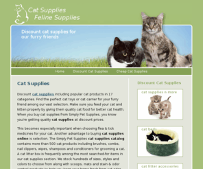 cat-health-supplies.org: Healthy Cat Supplies | Discount Cat Supplies | Cat Products
Save and buy brand name discount cat supplies at low prices. Cat health supplies like cat beds, litter, toys, treats, cat carrier and cat supplies.