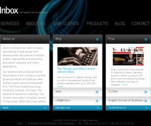 inbox-online.com: Inbox :: Home
Inbox is a full service web company specializing in web design and development.We build and maintain usable,high-profile and interactive JAVA-driven websites and online applications.