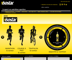 isostar.fr: Isostar, l'expert en nutrition sportive | Isostar
Isostar, l'expert en nutrition sportive. Des boissons liquides ou en poudre, barres, gels, tablettes pour l'hydratation, la performance des sportifs