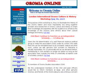 oromo.com: Oromia Online
News and general information about Oromia and the Oromo people