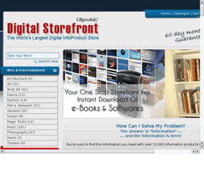 informationproduct.info: The World's Largest Digital Info Product Store
There are books,software and other products on just on every topic.