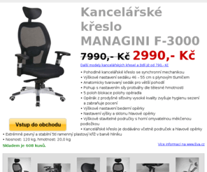 managini.cz: Kancelářské křeslo MANAGINI F-3000
Kancelářské křeslo s dlouhou životností MANAGINI