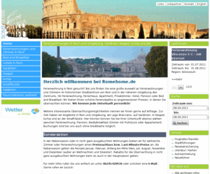 adriasegeln.com: romehome.de - Ferienwohnungen Rom - Ferienwohnung, Hotel, Zimmer Pension
Bietet eine große Auswahl an Ferienwohnungen und Zimmern im historischen Stadtzentrum von Rom und in der näheren Umgebung. Ob Pension, Ferienhaus, Appartment oder Bed & Breakfast: hier finden Sie eine schöne Unterkunft zu einem angemessenen Preis.