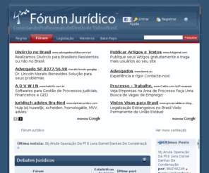 forumjuridico.org: Fórum Jurídico
O Forum Juridico utiliza tecnologia digital de ultima geracao, permite a troca de conhecimentos juridico-cientificos de maneira facil, dinamica e agradavel.