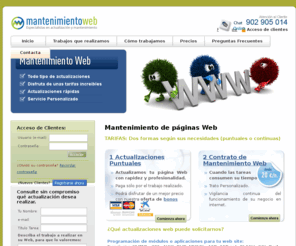 mantenimientoweb.net: Mantenimiento Web | Mantenimiento de Páginas Web | Actualizaciones
Mantenimiento Web. Sistema de Mantenimiento de Páginas Web para empresas y profesionales. Contactar empresa mantenimiento web. Como mantener páginas web