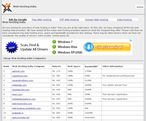 webindiahosting.com: Web Hosting India, Web Hosting in India, India Web Hosting
Comparison of best and cheap web hosting India providers.