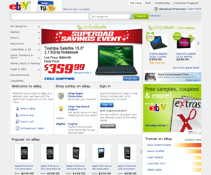 ebayadvice.com: eBay - New & used electronics, cars, apparel, collectibles, sporting goods & more at low prices
Buy and sell electronics, cars, clothing, apparel, collectibles, sporting goods, digital cameras, and everything else on eBay, the world's online marketplace. Sign up and begin to buy and sell - auction or buy it now - almost anything on eBay.com