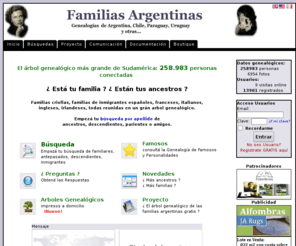 familiasargentinas.com: Arbol genealogico, Genealogía Argentina, Familias Argentinas
Familias Argentinas, Arbol genealogico gratis más grande de Sudamérica, genealogía argentina