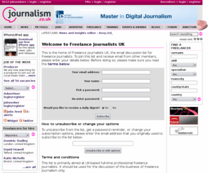 journalismforum.co.uk: Journalism.co.uk :: Freelance journalists discussion list
Journalism jobs, media jobs, editorial jobs, reporter jobs, news, links, training for online or print journalists, reporters, editors, sub-editors, art editors, designers