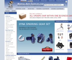 martialartssupplies.com: Martial Arts Supplies at the cheapest prices on the planet
Martialartssupplies.com is an online leader in martial arts supply and gear. Uniforms and gear for Karate, Judo, Aikido, Tae Kwon Do, Kung fu and others can be found here.