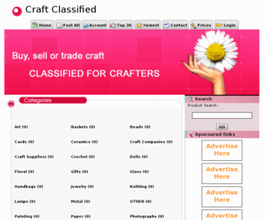 craftclassified.com: Craft Classifieds - crafters to sell and trade their art
Crafts Classified for crafters to sell, buy or trade their art. Multiple sections, scrapbooking, paper craft, glass art and more