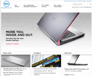 dellca.com: Dell – The Official Site for Computer & PCs | Dell Canada
Visit Dell.ca for Laptops, Desktops, Tablet PCs, Netbooks, Monitors, Servers, Storage, Mobile Phones, Printers and Computer Accessories.