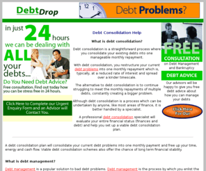debt-drop.co.uk: Debt Consolidation: Debt Advice and Debt Management Help
Debt consolidation help - what are debt consolidation and debt management, and how can they benefit you?