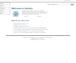 labistry.com: Labistry - Home
Labistry.com is a website dedicated to helping people in research environments share resources and information more easily. Connect with other researchers by requests or offers.