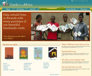 cardsfromafrica.com: Cards from Africa : Handmade. Fair Trade. Eco-Friendly.
Cards from Africa : Handmade. Fair Trade. Eco-Friendly. - Cards,Card Multipacks,Bookmarks,Calendars,Blank Journals,Paper,Notelets,Wedding Stationery,Custom Orders,