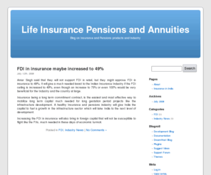 insurance-india.net: Life Insurance | Pension Plans | Annuities | Unit Linked Insurance Plans
A blog on the Indian Life Insurance Scene, with industry news and product reviews.