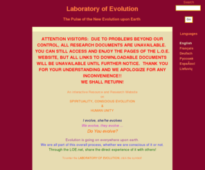 laboratoryofevolution.net: Laboratory of Evolution, Auroville, Spirituality, Conscious Evolution and Human Unity.
The 'Laboratory of Evolution' (LOE) is a Resource and Research Centre, part of the growing international Township of Auroville, near Pondicherry, South India.