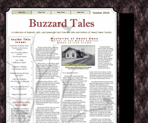 madamesyzygy.com: Buzzard Tales Page 1
Buzzard Tales, a collection of legends, lore, and downright lies from the hills and hollers of Sweet Owen County