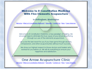 onearrowacupuncture.com: Welcome to ArrowOne Acupuncture
An Yelm-based acupuncture clinic specializing in constitutional medicine